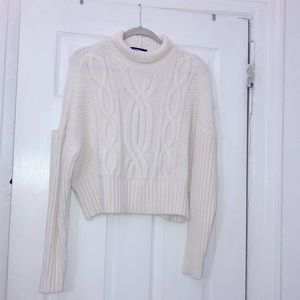 White/off white knit sweater- XL